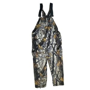 Woolrich Camo Outdoor Guide Mens XL Realtree Hardwoods Hunting Bib Overalls